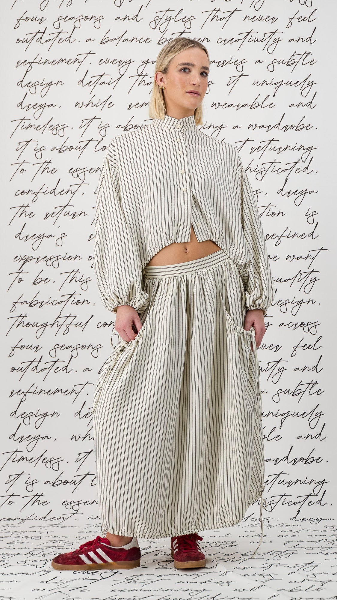 The Noa Shirt - Cream & Brown Stripe