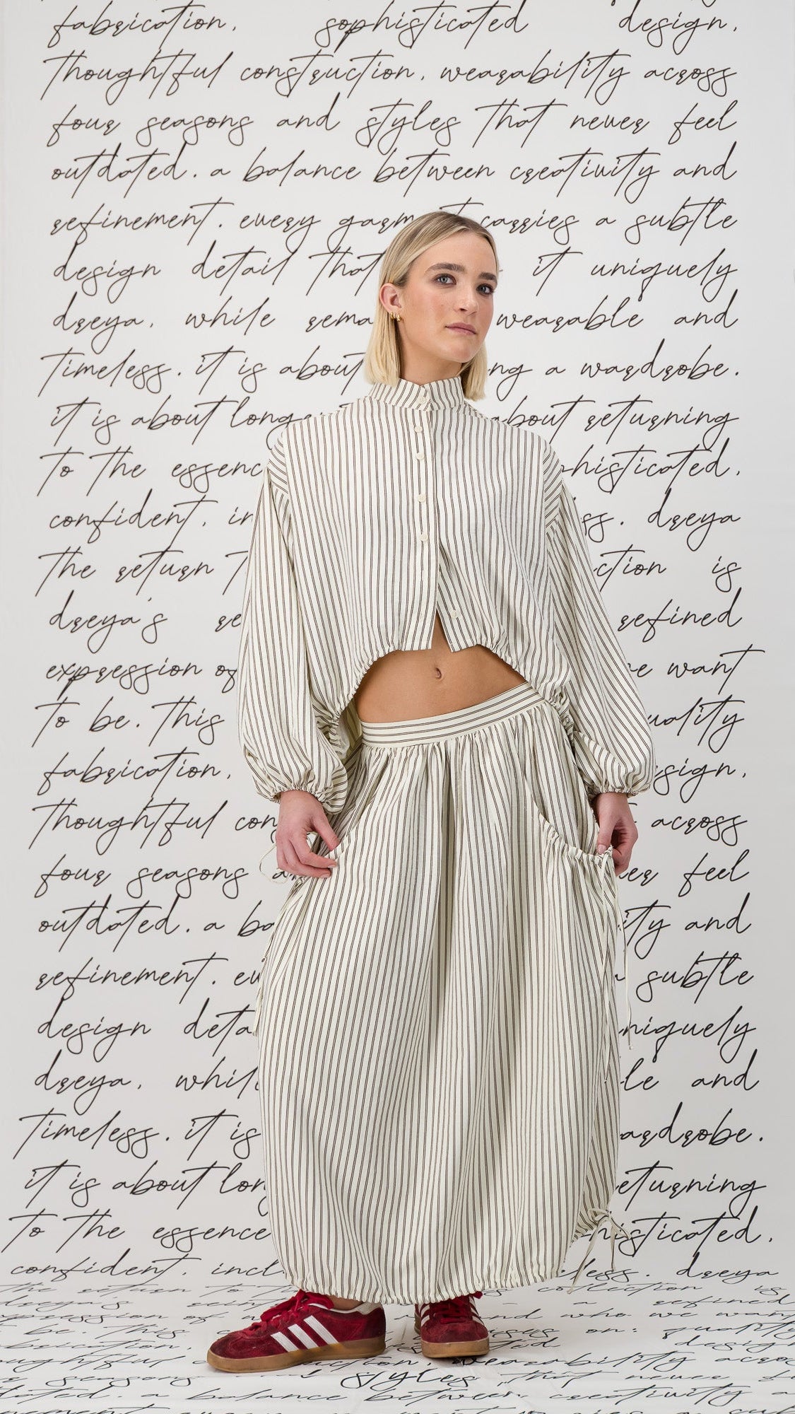 The Noa Shirt - Cream & Brown Stripe