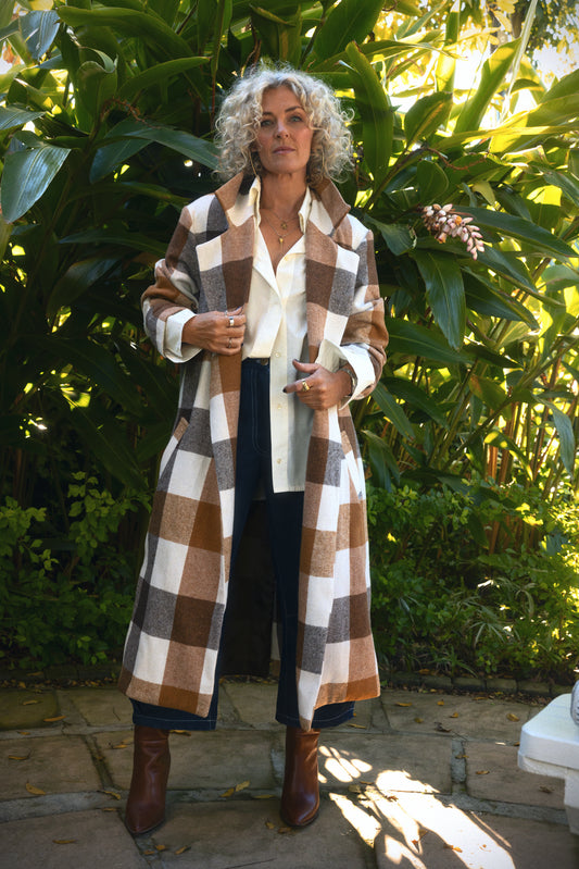 The Willow Coat - Caramel Check