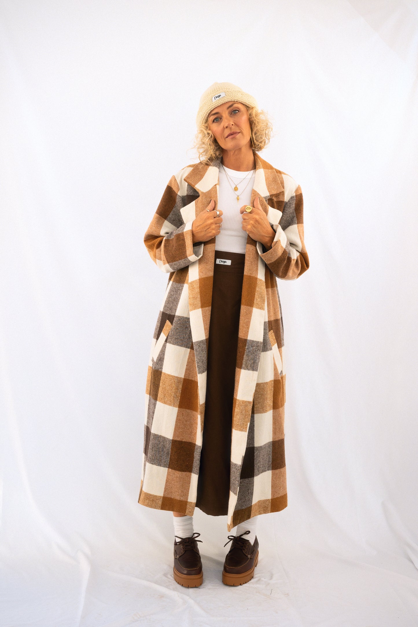 The Willow Coat - Caramel Check