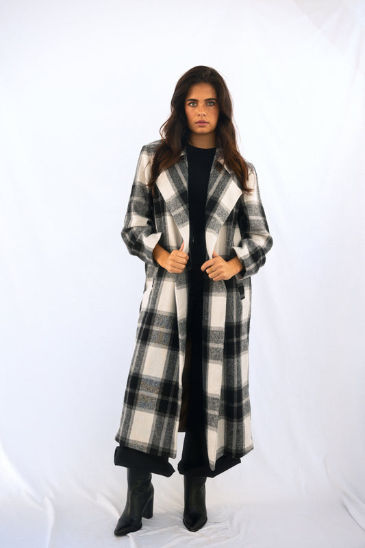 The Willow Coat - Charcoal Check